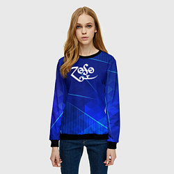 Свитшот женский Led Zeppelin blue poly, цвет: 3D-черный — фото 2