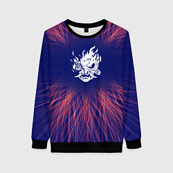 Свитшот женский Cyberpunk 2077 red energy, цвет: 3D-черный