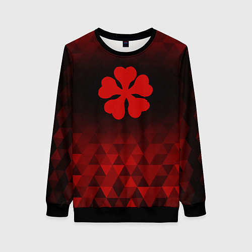 Женский свитшот Black Clover red poly / 3D-Черный – фото 1