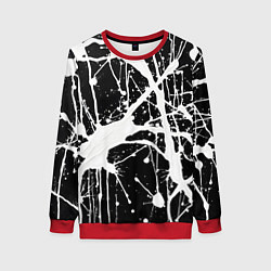 Свитшот женский Брызги белой краски, цвет: 3D-красный