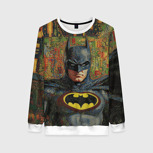 Женский свитшот Текстурный Бэтмен / 3D-Белый – фото 1