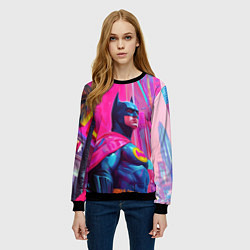 Свитшот женский Бэтмен в розовом стиле, цвет: 3D-черный — фото 2