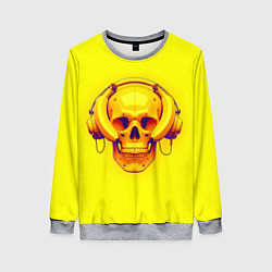 Свитшот женский Yellow bananas skull - cyberpunk, цвет: 3D-меланж