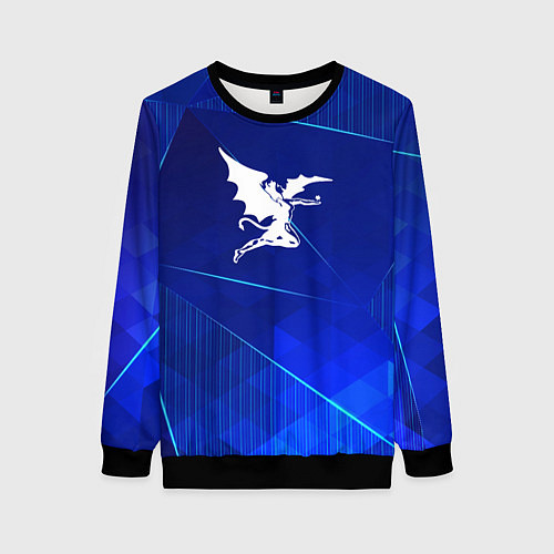 Женский свитшот Black Sabbath blue poly / 3D-Черный – фото 1