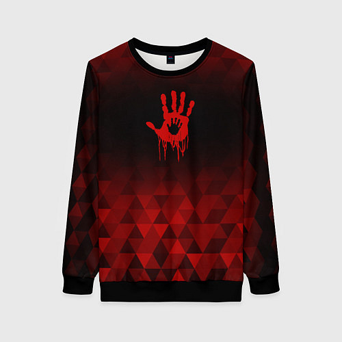 Женский свитшот Death Stranding red poly / 3D-Черный – фото 1
