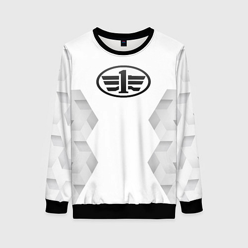 Женский свитшот FAW white poly / 3D-Черный – фото 1