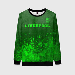 Женский свитшот Liverpool - green gradient посередине
