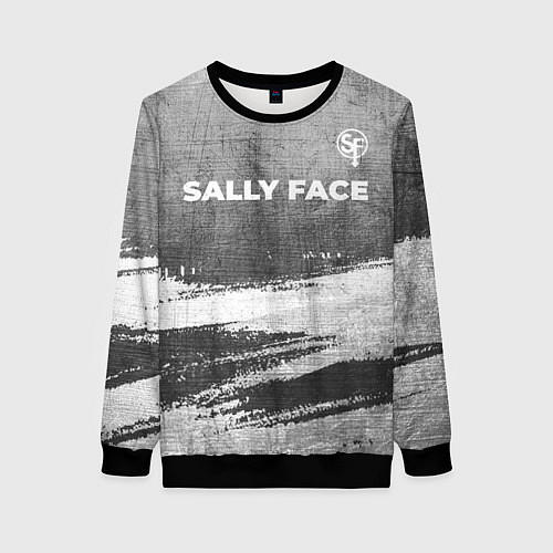 Женский свитшот Sally Face - grey gradient посередине / 3D-Черный – фото 1