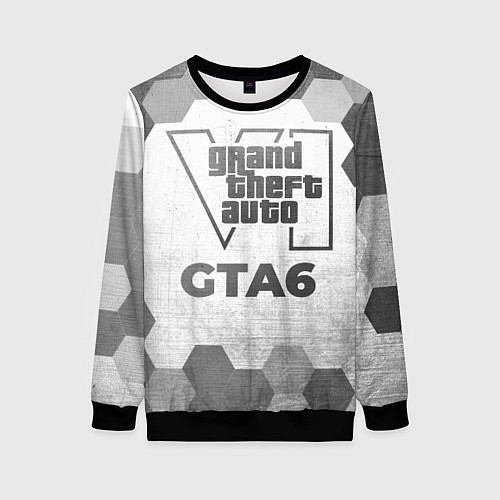 Женский свитшот GTA6 - white gradient / 3D-Черный – фото 1