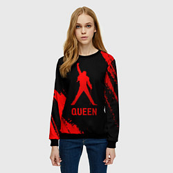 Свитшот женский Queen - red gradient, цвет: 3D-черный — фото 2