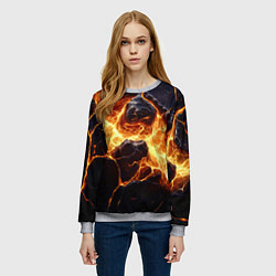 Свитшот женский Золотая лава текстура, цвет: 3D-меланж — фото 2