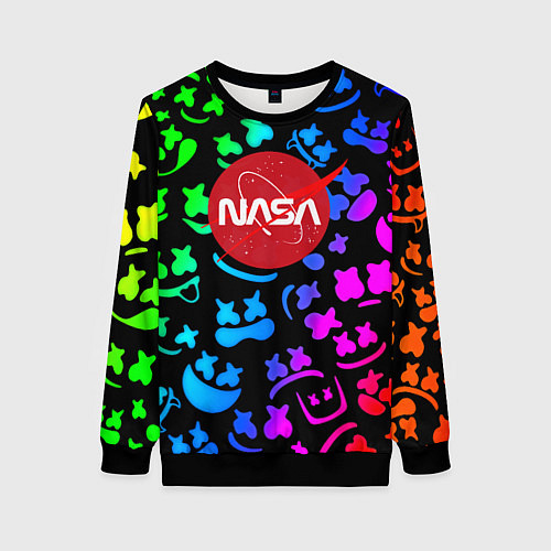 Женский свитшот Marshmello x NASA gradient / 3D-Черный – фото 1
