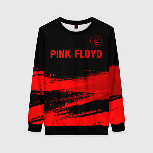 Женский свитшот Pink Floyd - red gradient посередине / 3D-Черный – фото 1