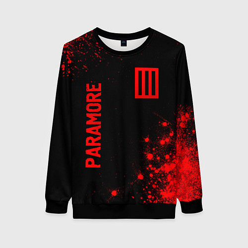 Женский свитшот Paramore - red gradient вертикально / 3D-Черный – фото 1