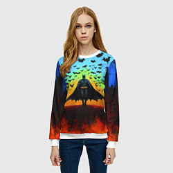 Свитшот женский Бэтмен и летучие мыши, цвет: 3D-белый — фото 2