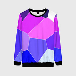 Свитшот женский Сине-розовый крупные фрагменты, цвет: 3D-черный