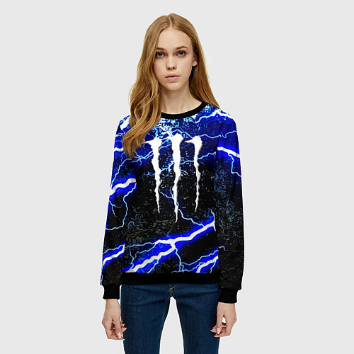 Женский свитшот Monster storm energy / 3D-Черный – фото 3