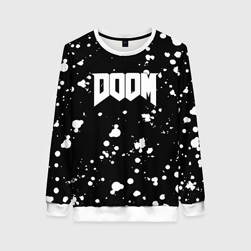 Женский свитшот Doom белые краски всплеск / 3D-Белый – фото 1