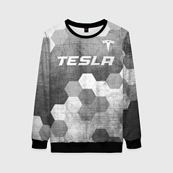 Женский свитшот Tesla - grey gradient посередине