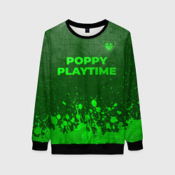 Свитшот женский Poppy Playtime - green gradient посередине, цвет: 3D-черный