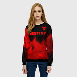 Свитшот женский Destiny - red gradient посередине, цвет: 3D-черный — фото 2