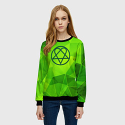 Свитшот женский HIM green poly, цвет: 3D-черный — фото 2