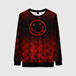 Свитшот женский Nirvana red poly, цвет: 3D-черный