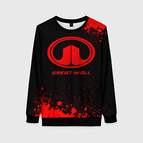 Женский свитшот Great Wall - red gradient / 3D-Черный – фото 1