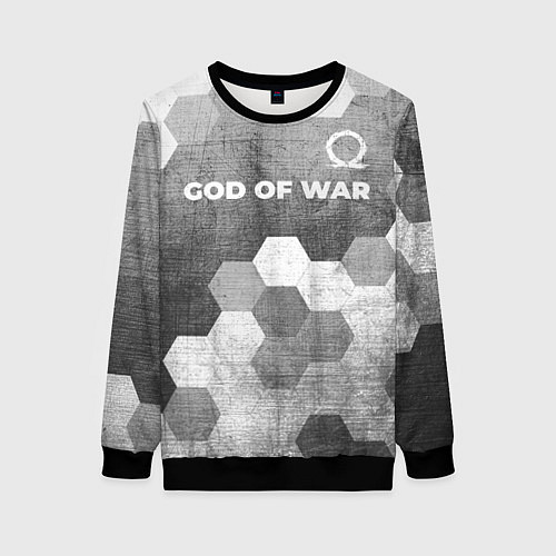 Женский свитшот God of War - grey gradient посередине / 3D-Черный – фото 1