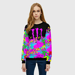 Свитшот женский Monster energy краски неоновые, цвет: 3D-черный — фото 2