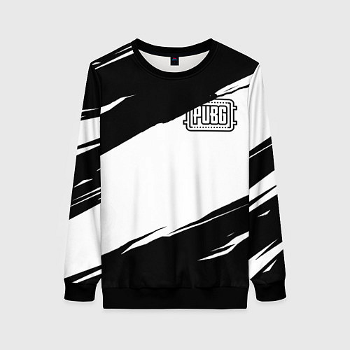 Женский свитшот PUBG черно белые краски / 3D-Черный – фото 1