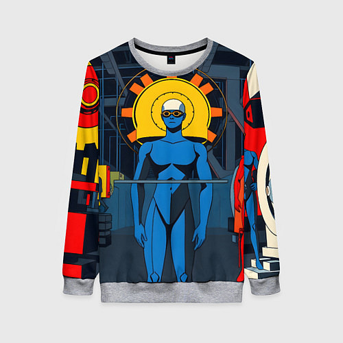 Женский свитшот Ретро фантастика / 3D-Меланж – фото 1