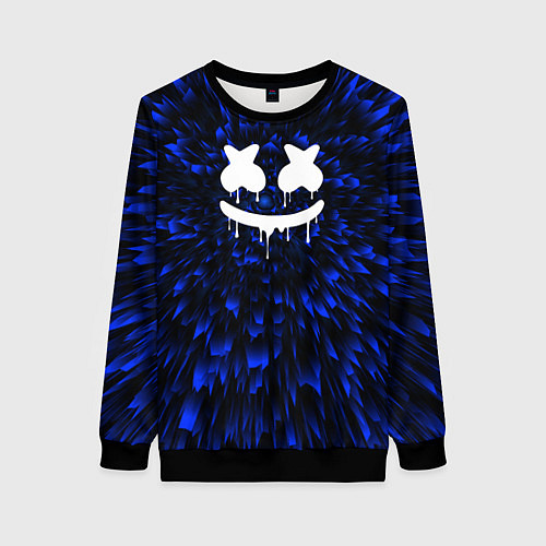 Женский свитшот Marshmello blue energy / 3D-Черный – фото 1