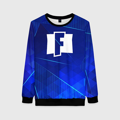 Женский свитшот Fortnite blue poly / 3D-Черный – фото 1