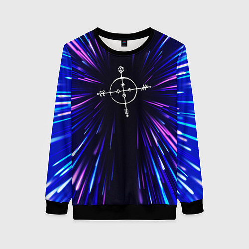 Женский свитшот Megadeth neon energy / 3D-Черный – фото 1