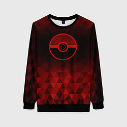 Свитшот женский Pokemon red poly, цвет: 3D-черный
