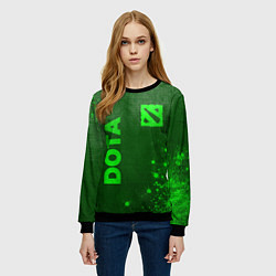 Свитшот женский Dota - green gradient вертикально, цвет: 3D-черный — фото 2