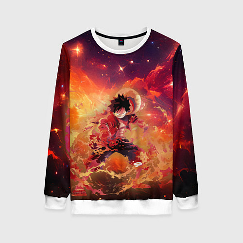 Женский свитшот Fire Luffy - One Piece / 3D-Белый – фото 1