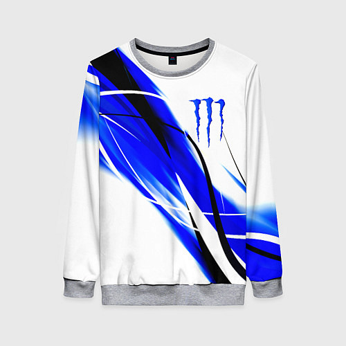 Женский свитшот Monster energy линии абстракции / 3D-Меланж – фото 1