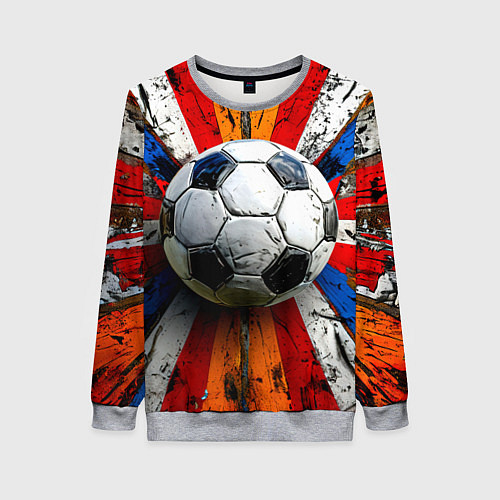 Женский свитшот Футбольный мяч в ярких линиях / 3D-Меланж – фото 1