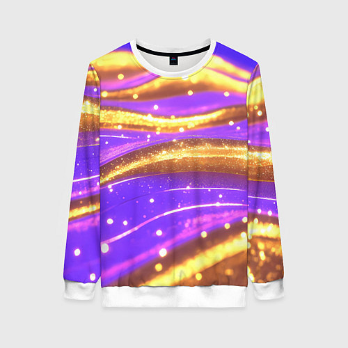 Женский свитшот Блестящая волнистая текстура / 3D-Белый – фото 1