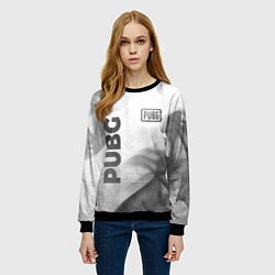 Свитшот женский PUBG - white gradient вертикально, цвет: 3D-черный — фото 2