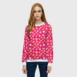 Свитшот женский Skzoo pattern pink, цвет: 3D-белый — фото 2