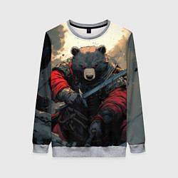 Женский свитшот Медведь самурай