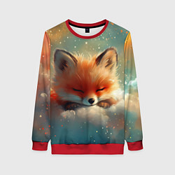 Женский свитшот Лисенок спит на облаке