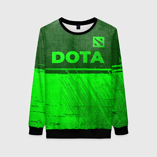 Женский свитшот Dota - green gradient посередине / 3D-Черный – фото 1