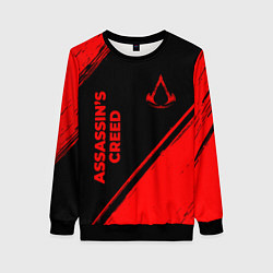 Женский свитшот Assassins Creed - red gradient вертикально