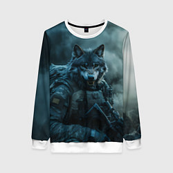 Женский свитшот Волк солдат