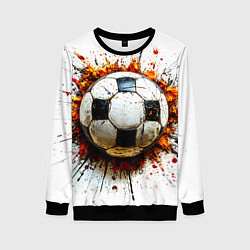 Женский свитшот Футбольный мяч на белом