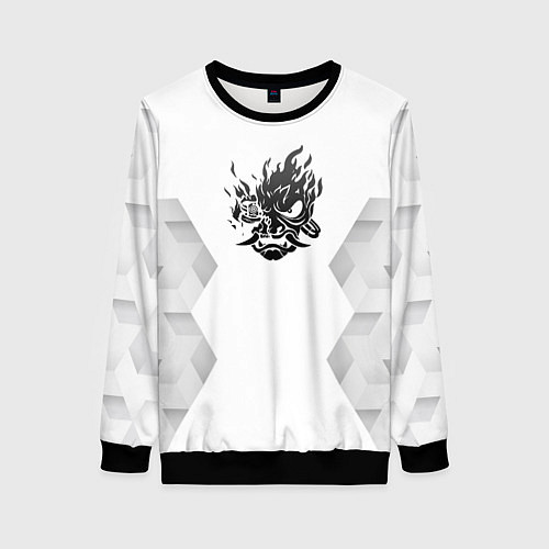 Женский свитшот Cyberpunk 2077 white poly / 3D-Черный – фото 1